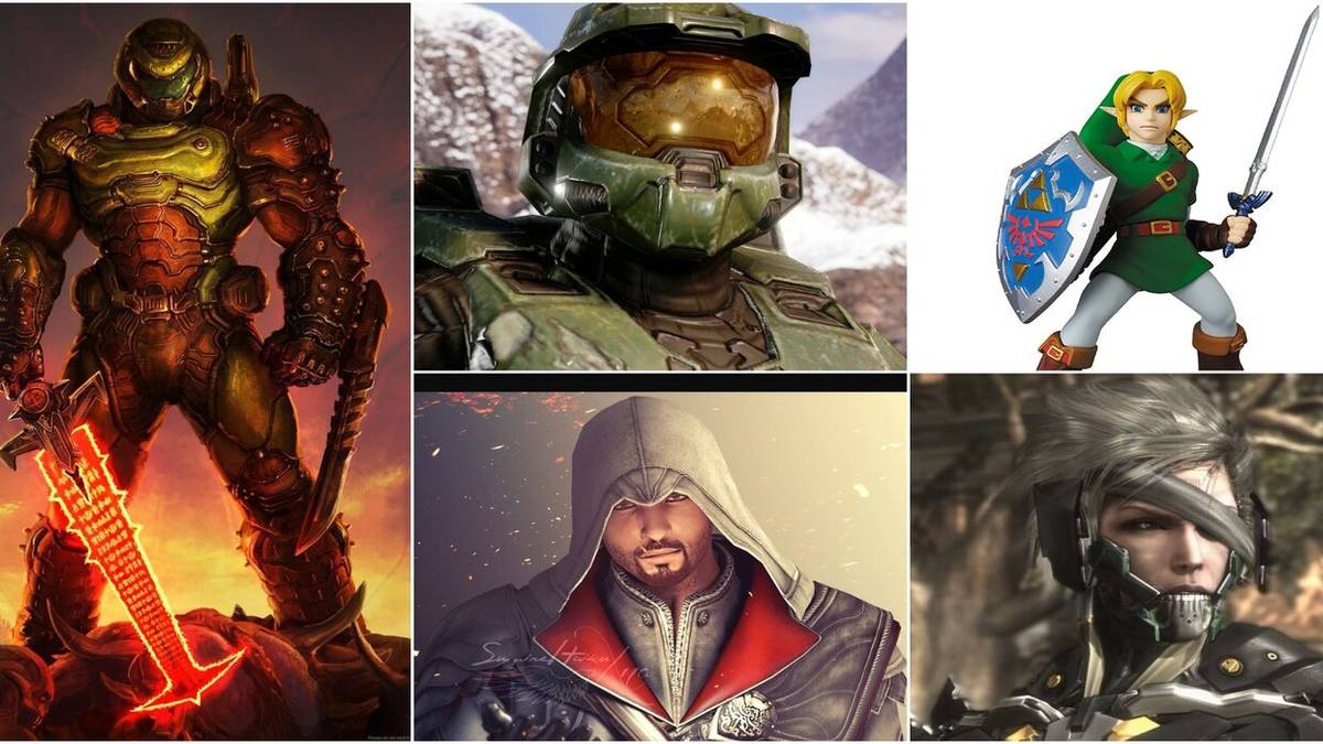 Doom Guy, Ezio, Link, Master Chief, Raiden