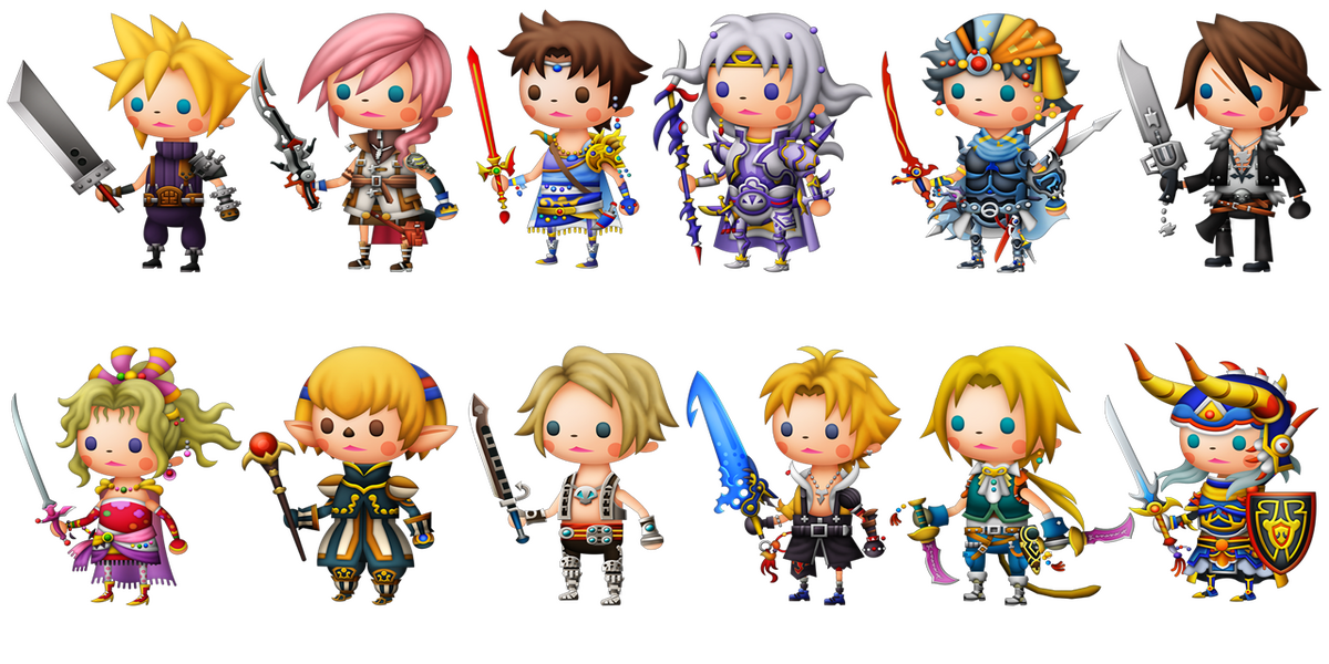 Small animated Final Fantasy characters