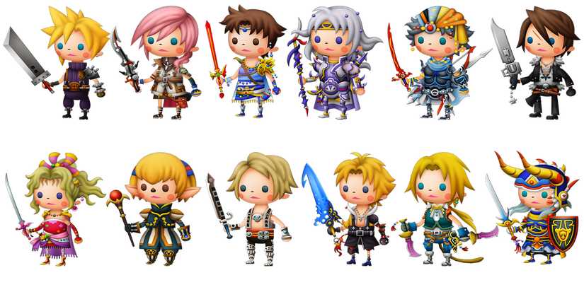 Small animated Final Fantasy characters