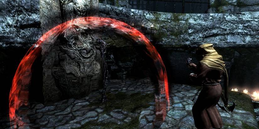 Erandur breaking the seal of the skull of corruption