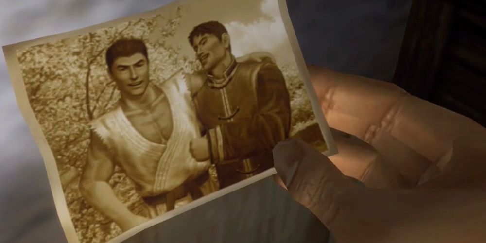 A photo of Iwao Hazuki and Sunming Zhao found in Shenmue