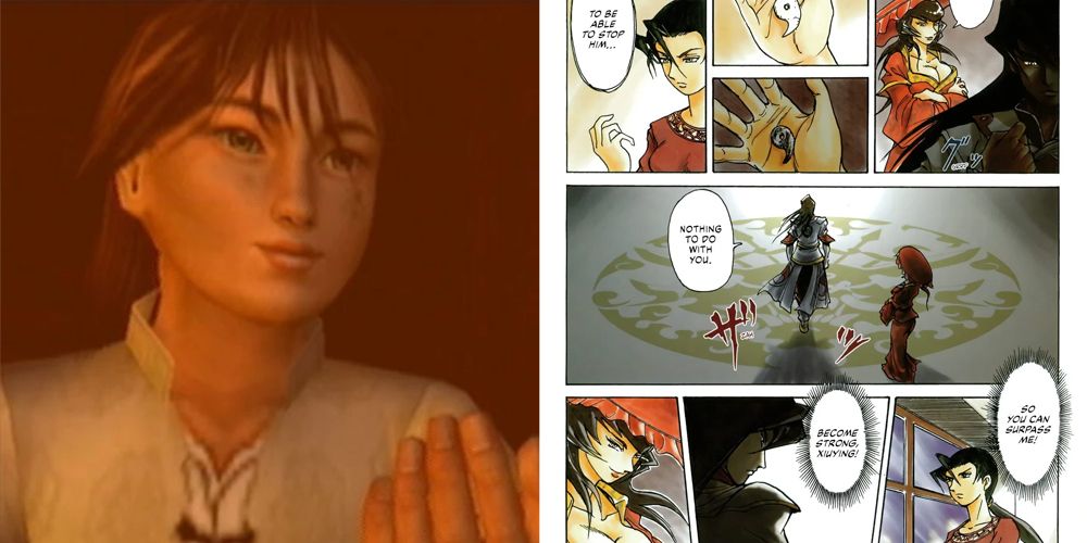 An image of Ziming Hong and a manga strip released as bonus content with Shenmue 2's Xbox release