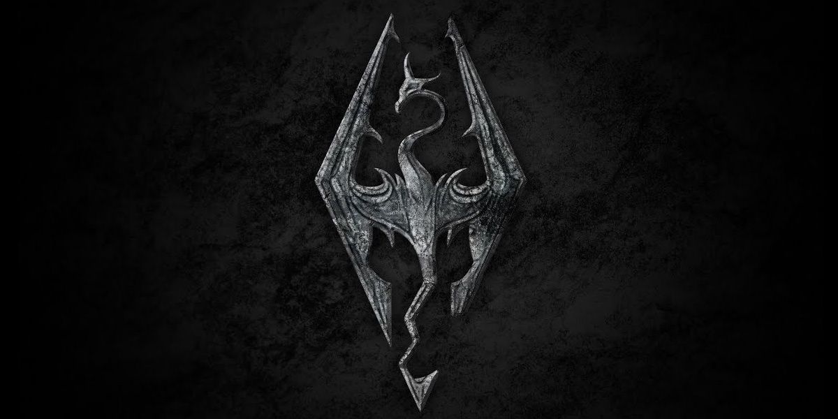 Skyrim cover featuring Imperial dragon symbol