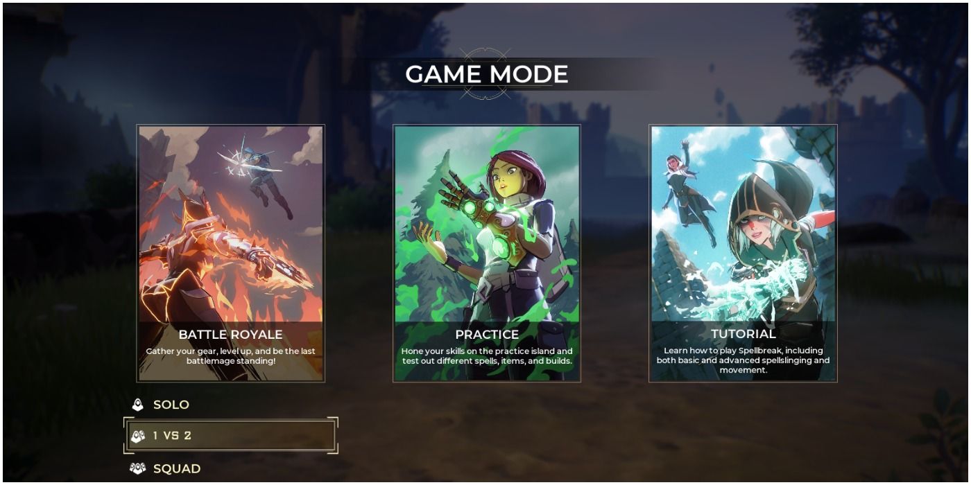 spellbreak game mode selection screen