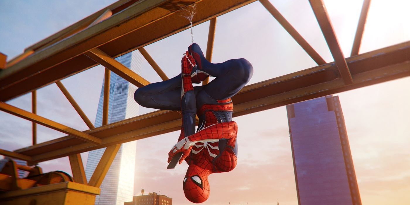 Spider-Man hanging