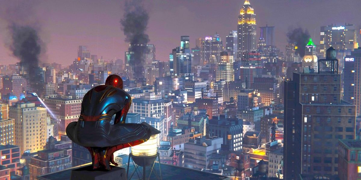 Spider-Man overlooks the city