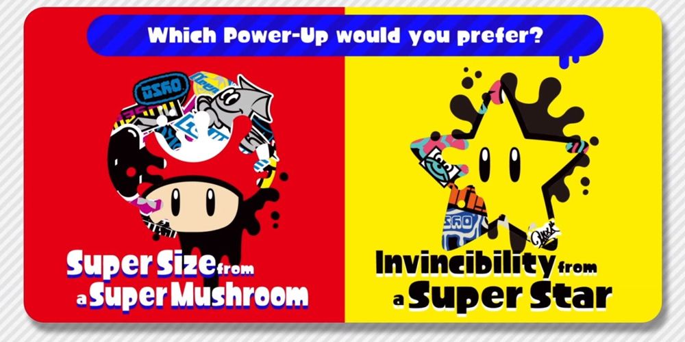 The question posed to players for Splatoon 2's Mario Splatfest