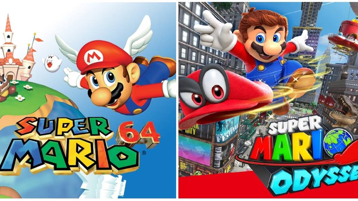 super mario odyssey and mario 64 games