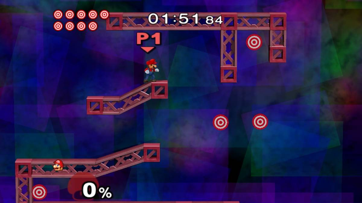 smash bros melee mario break the targets