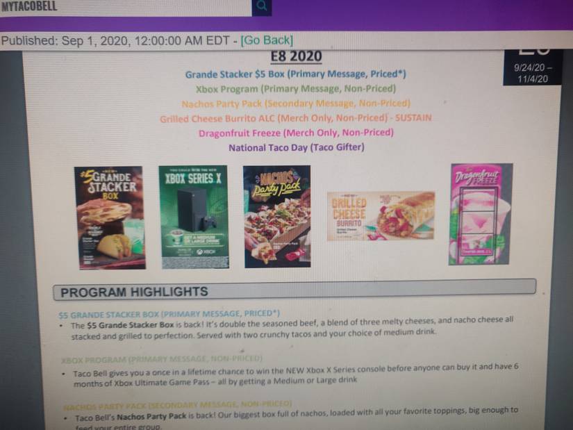 taco bell leak xbox series x