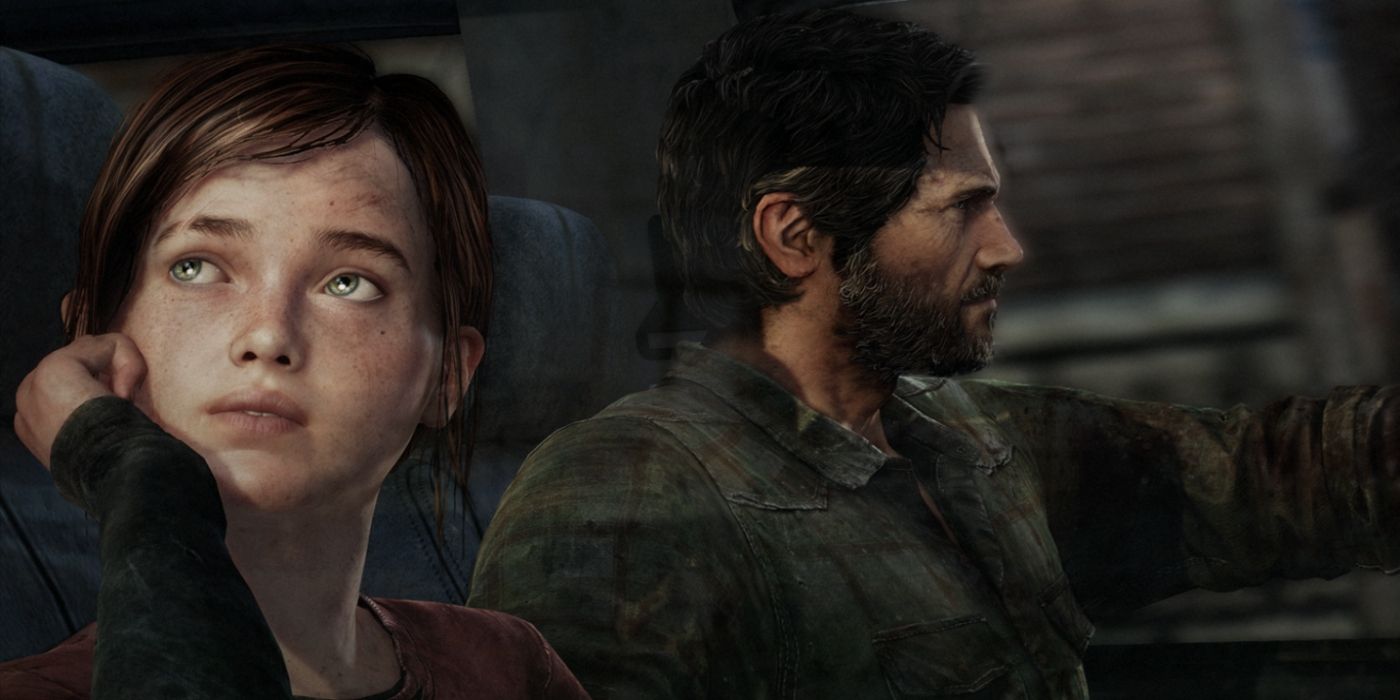 the last of us - ellie and joel in a car