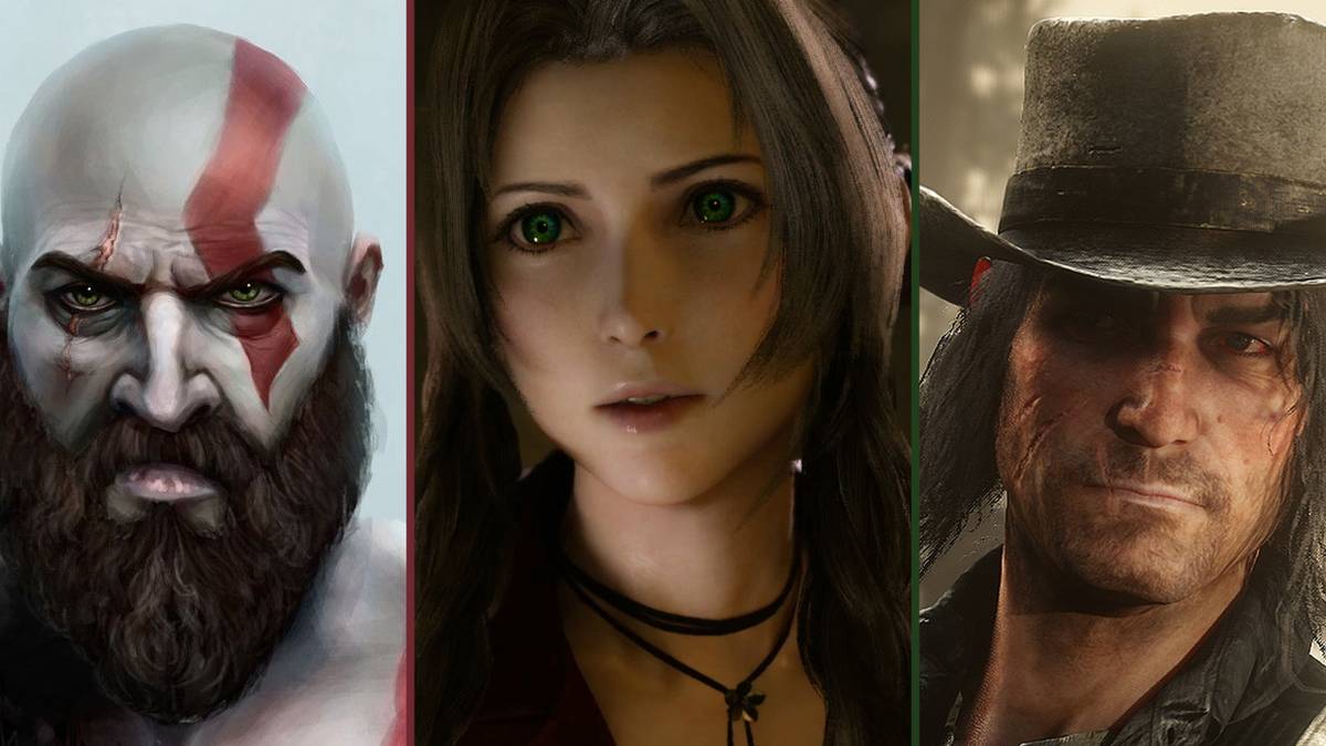 Kratos (God of War), Aerith (Final Fantasy VII) and John Marston (Red Dead Redemption)