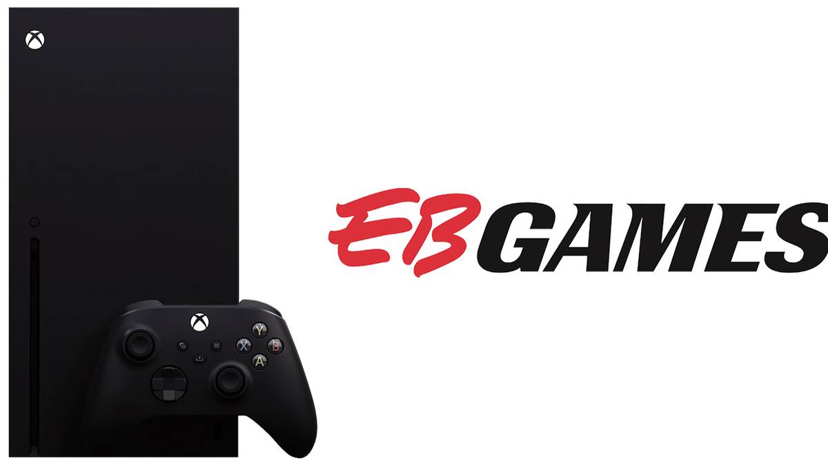 Xbox Series X next to EB Games Logo