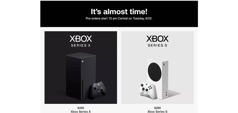 target pre-order listing for xbox series x