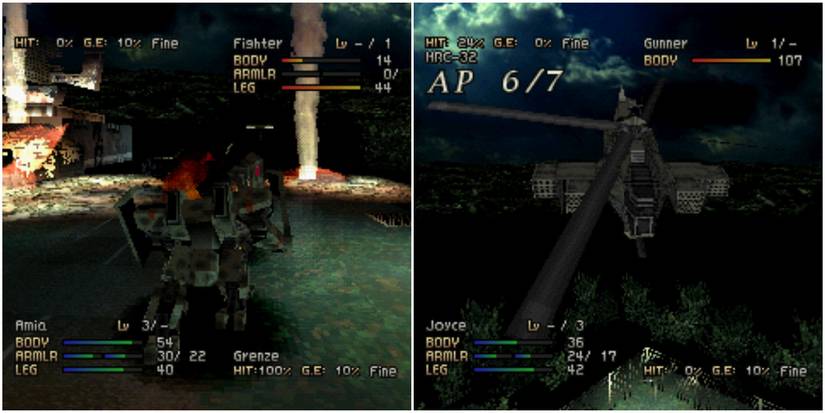 Gameplay screenshots from Front Mission 2