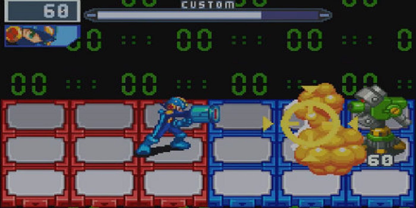 A battle from Mega Man Battle Network 5- Team ProtoMan