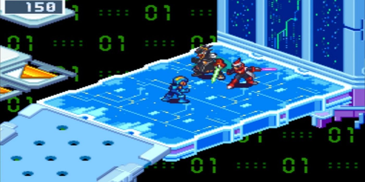 A battle from Mega Man Battle Network 5