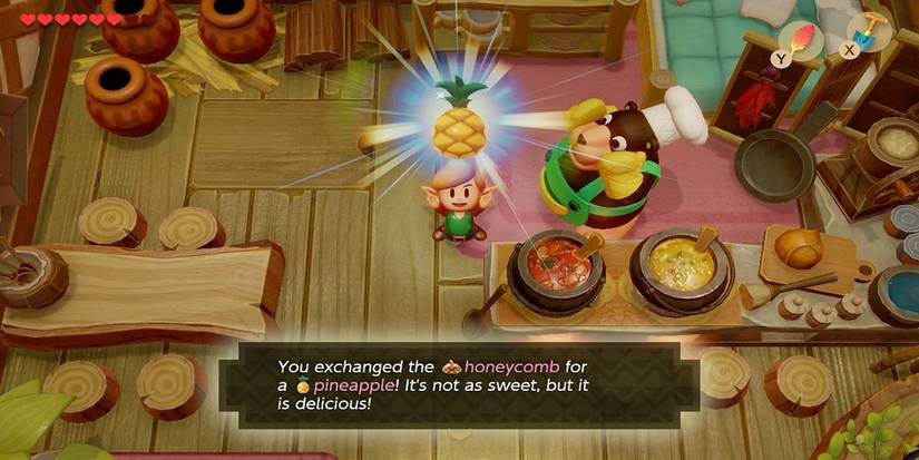 Trading honeycomb pineapple Chef Bear Animal Village Link's Awakening