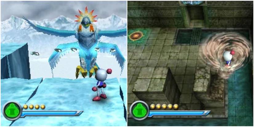 Gameplay screenshots from Bomberman 3DS