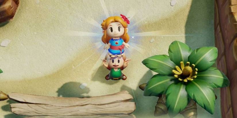 Link and Marin beach Link's Awakening