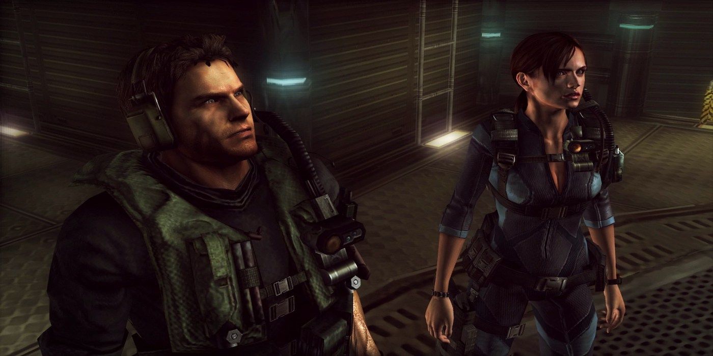 Protagonists standing together in Resident Evil Revelations