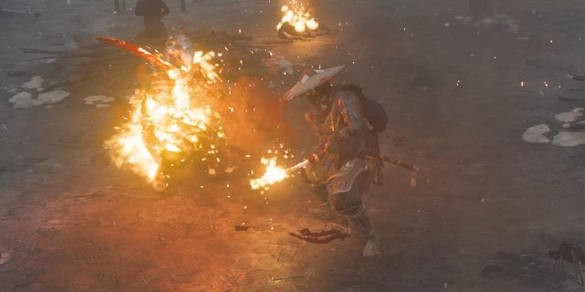 A flaming sword - Ghost of Tsushima Legends Techniques