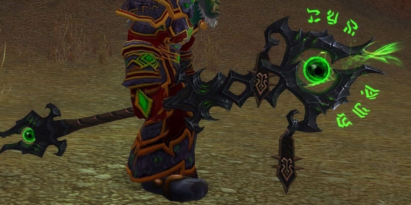 World of Warcraft A player wielding the Jeweled Scepter of Sargeras