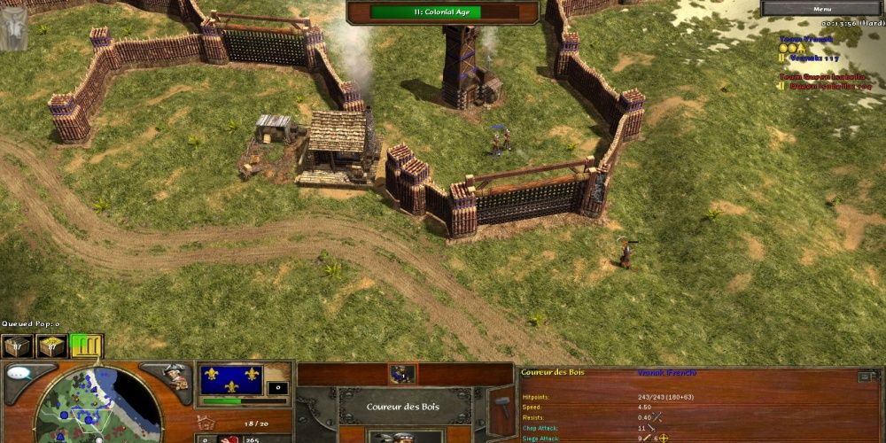 Age Of Empires 3 Coureur Des Bois Unit Outside Walls