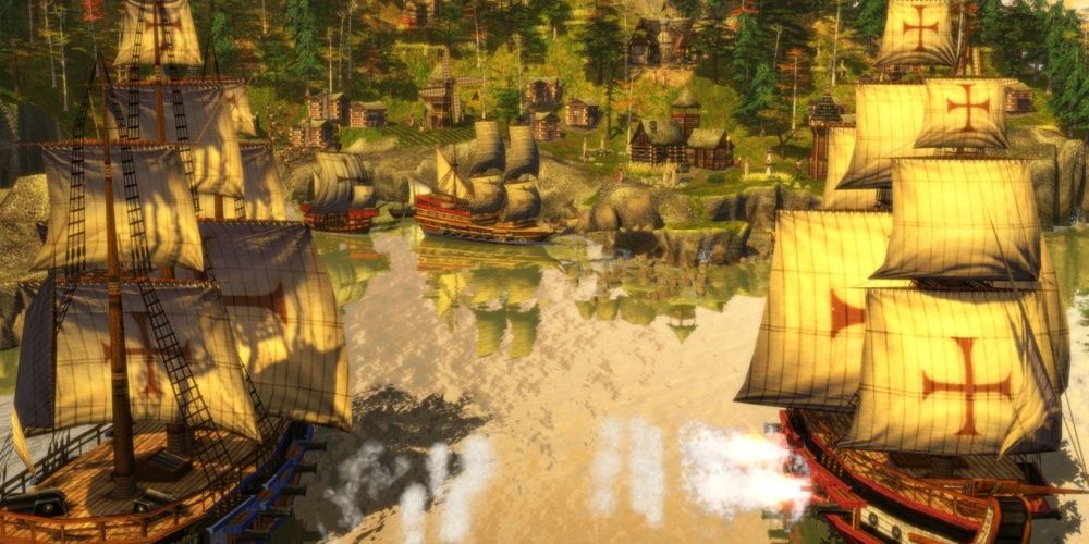 Age Of Empires 3 Spanish Ships In Dock