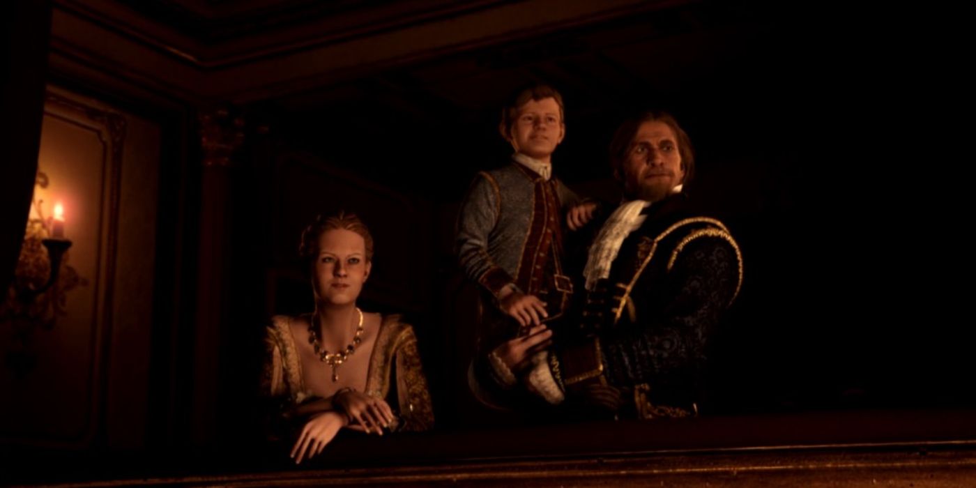 Screenshot Assassin's Creed IV Black Flag Edward at Theatre with his kids