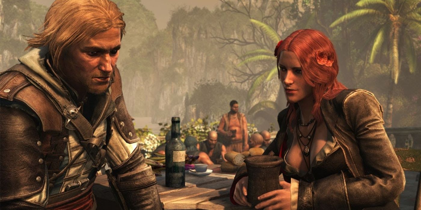 Screenshot Assassin's Creed IV Black Flag Edward Kenway Drinking With Anne