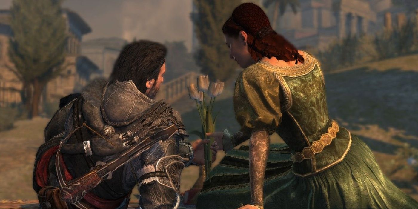 Screenshot Assassin's Creed Revelations Ezio Giving Sofia A Flower