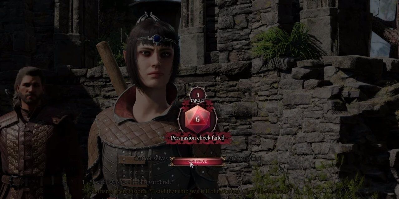 Baldur's Gate 3 dice roll fail.