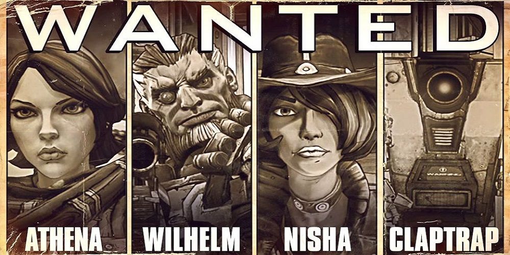 Borderlands TPS Playable Characters Wanted Poster Mock Up