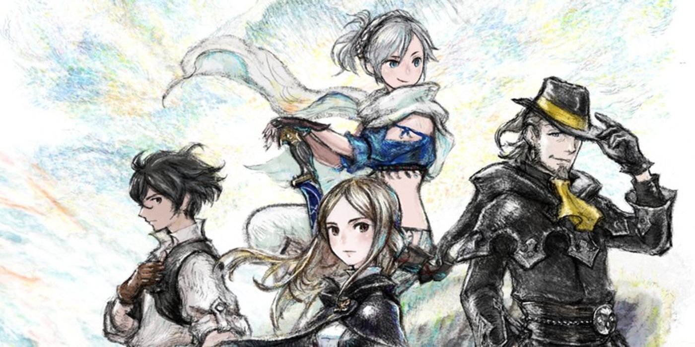 Bravely Default 2 Characters Against a White Background