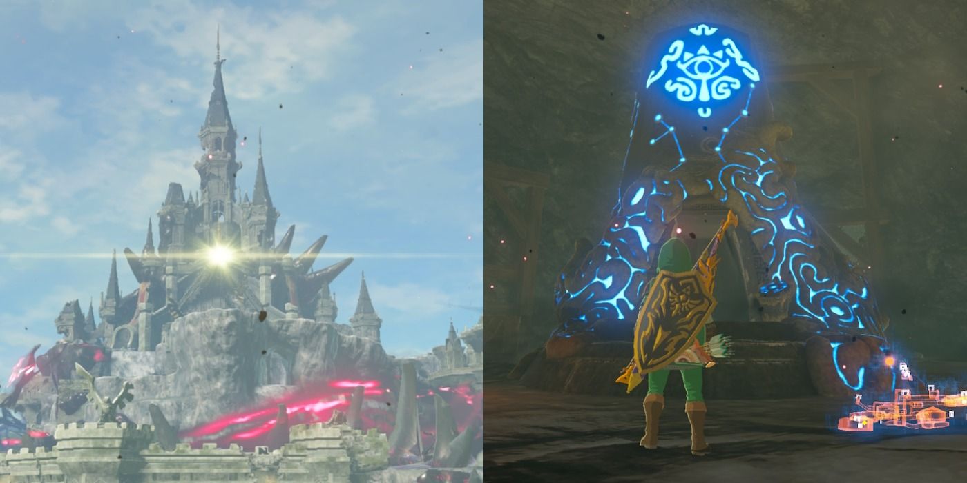 Hyrule Castle and secret Shrine from Breath of the Wild