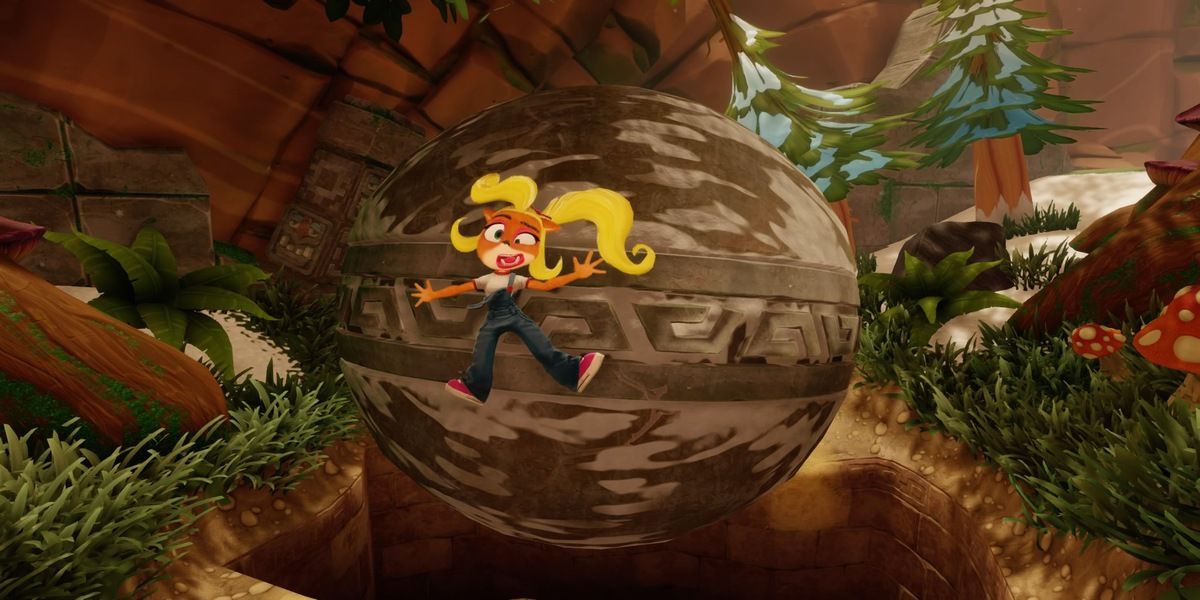 An unfortunate Coco being squished by a boulder