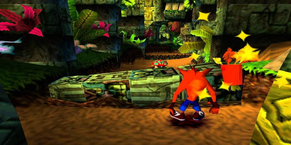 Crash and aku aku in the original ps1 game