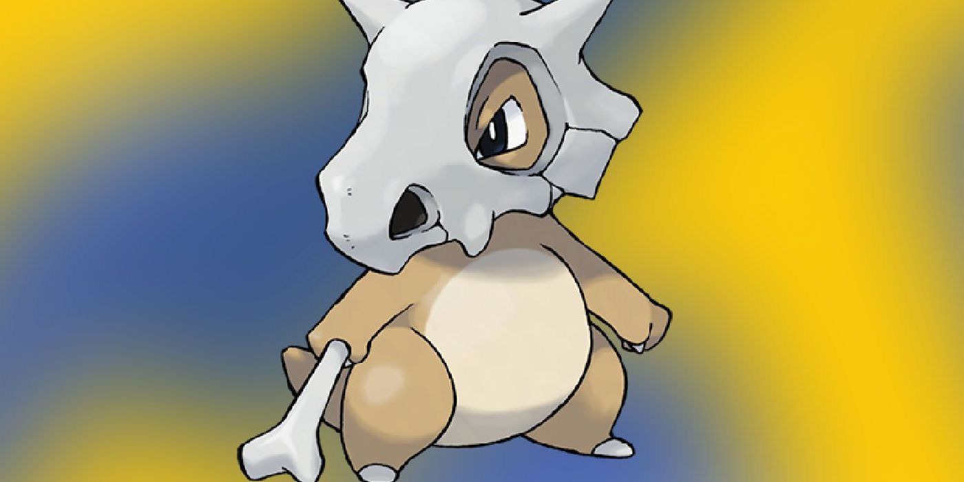 Blue and yellow background with Cubone