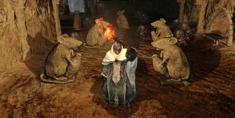 Dark Souls 2 Cleric Armor and torch.