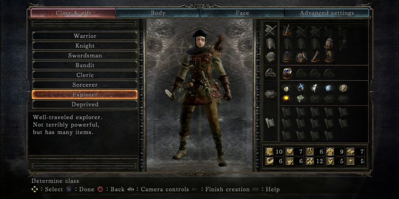 Dark Souls 2 Explorer Class in character select.