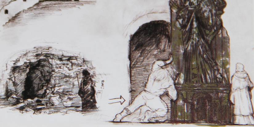 Dark Souls Andre Pushing Statue Concept