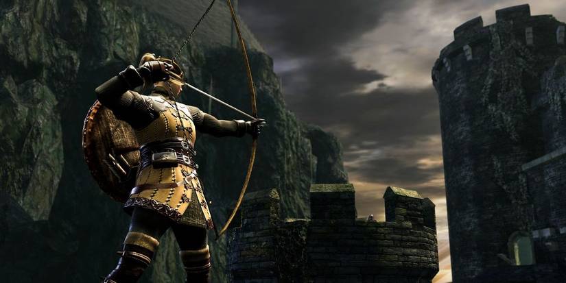 Dark Souls Remastered Hunter class using a bow.
