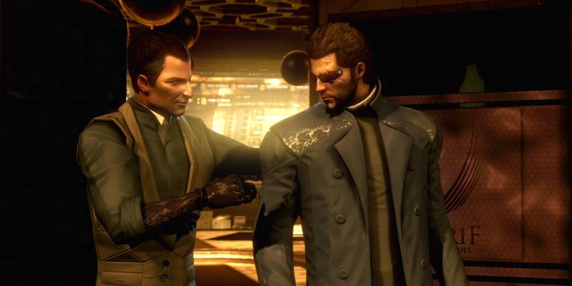 David Sarif and Adam Jensen in Deus Ex