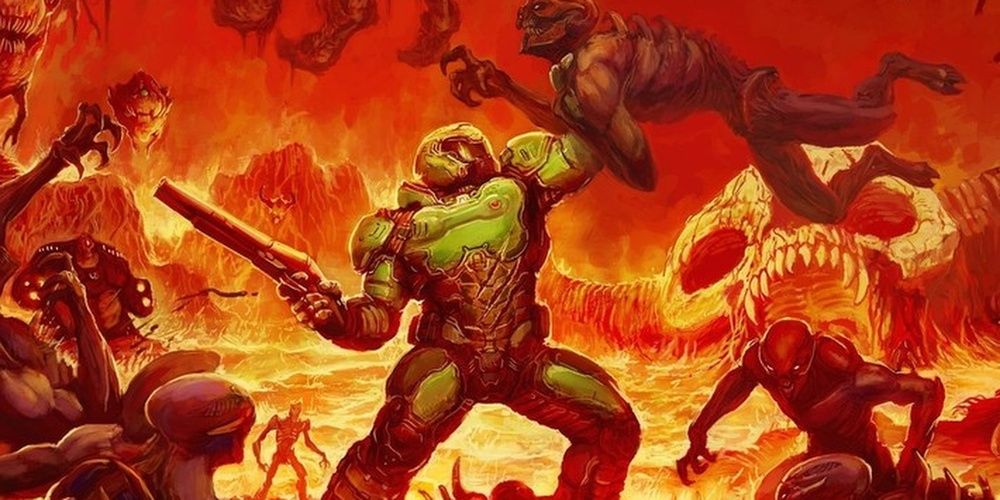 Doom Cover Art Slayer Strangling Demon