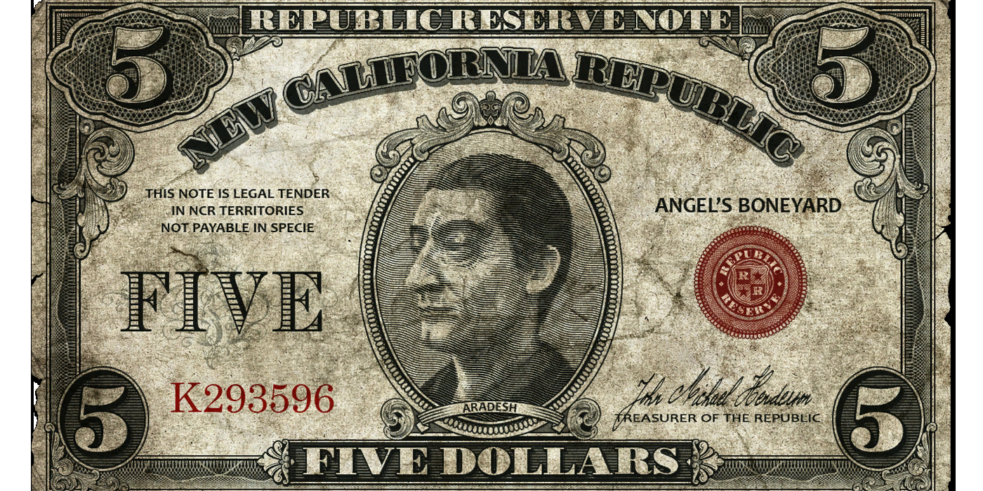 Fallout New Vegas NCR $5 bill.
