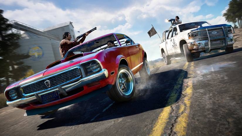 Far-Cry-5-White-Truck-Red-Car