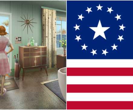 The 1950s style of the game and the new flag for the US