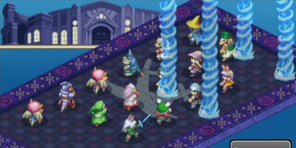 A screenshot from Final Fantasy Tactics S depicting a battle