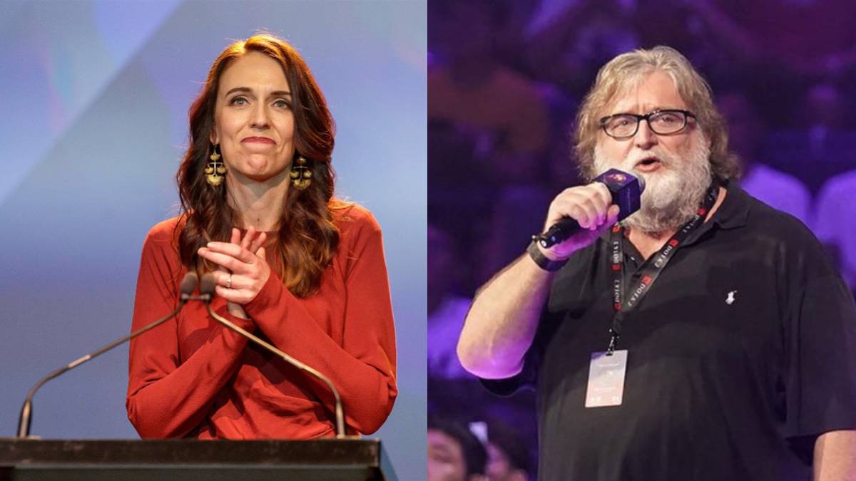 Gabe Newell New Zealand PM Jacinda Ardern